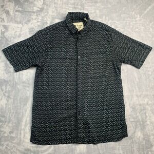 Vintage Silk Circa 1969 Men's M 100% Silk Short Sleeve Button Up Shirt